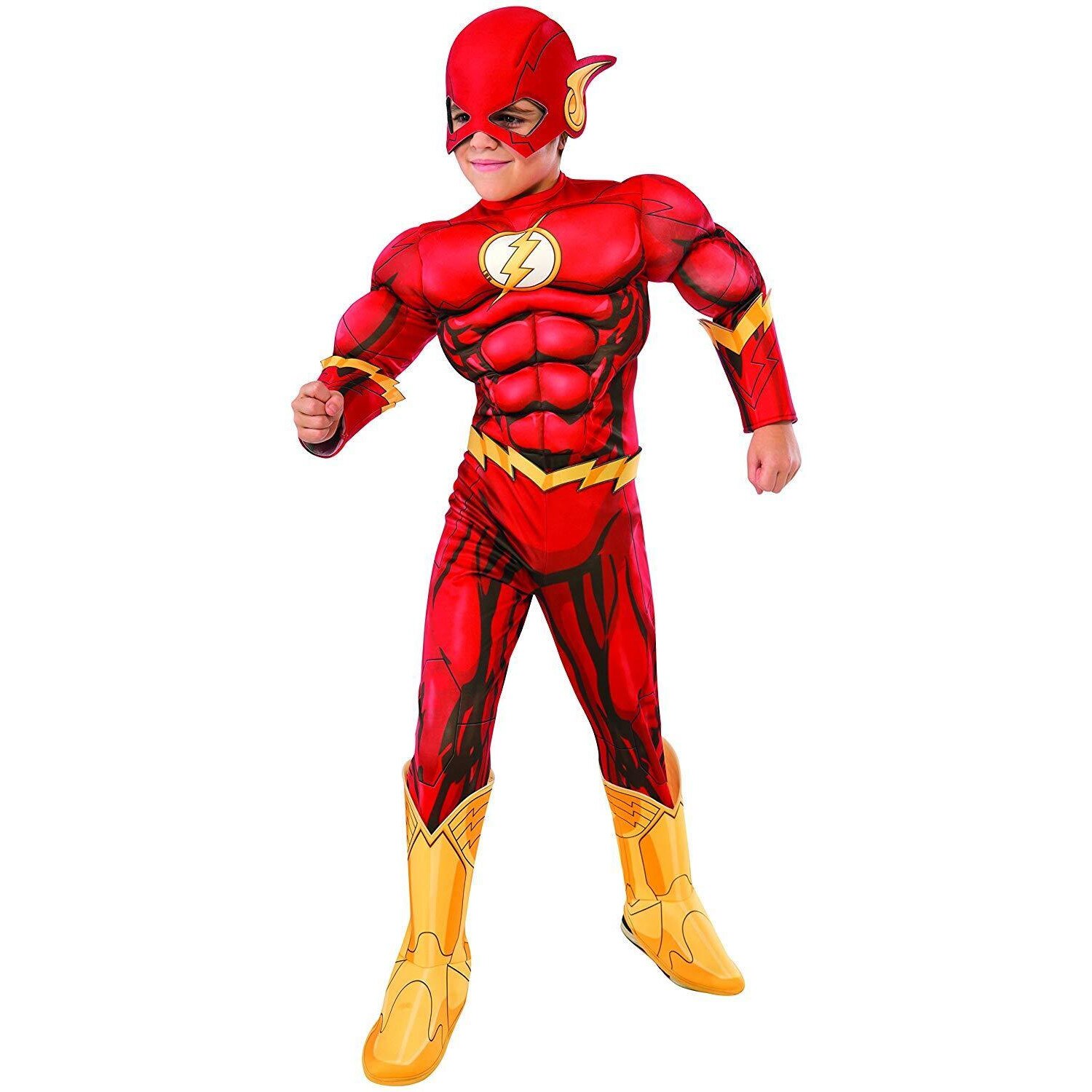 Costum carnaval baieti Flash cu muschi, Funny Party Shop, 8-10ani